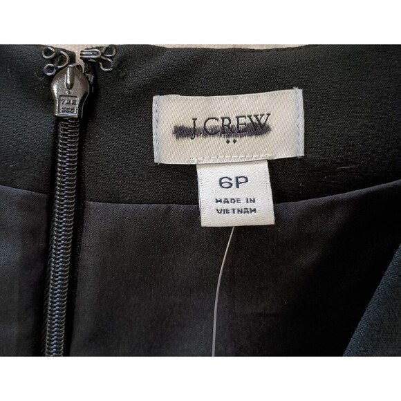 J Crew Dress 6 Petite Black Sleeveless V Neck Shift Mini Dress Lined CC319 NWT - Picture 5 of 9